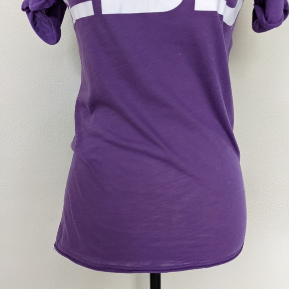 VS PINK purple white and gold rhinestone LSU tigers varsity T-shirt size small - Picture 6 of 11